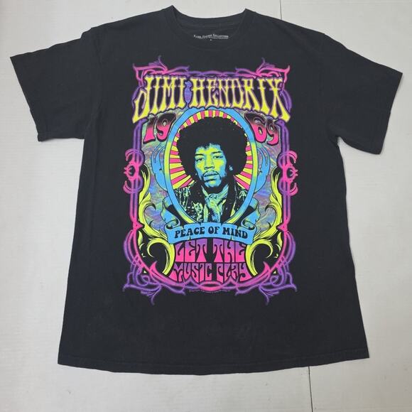 Jimi Hendrix L Karl Ferris Psychedelic Black T-Shirt Peace of Mind 69 - Picture 2 of 8